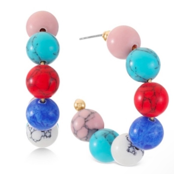 Anthropologie Jewelry - Multicolor Stones Beaded Earrings